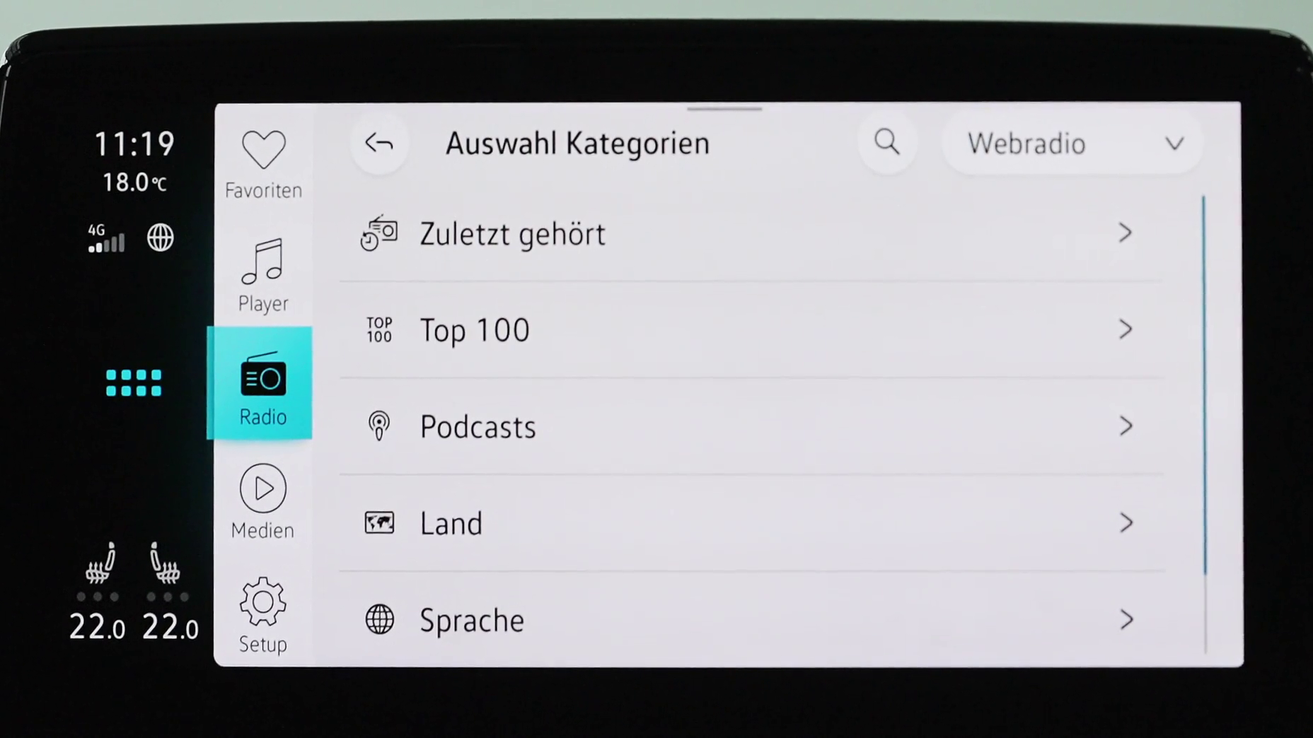 Darstellung des Webradios – ID. Software 3.0