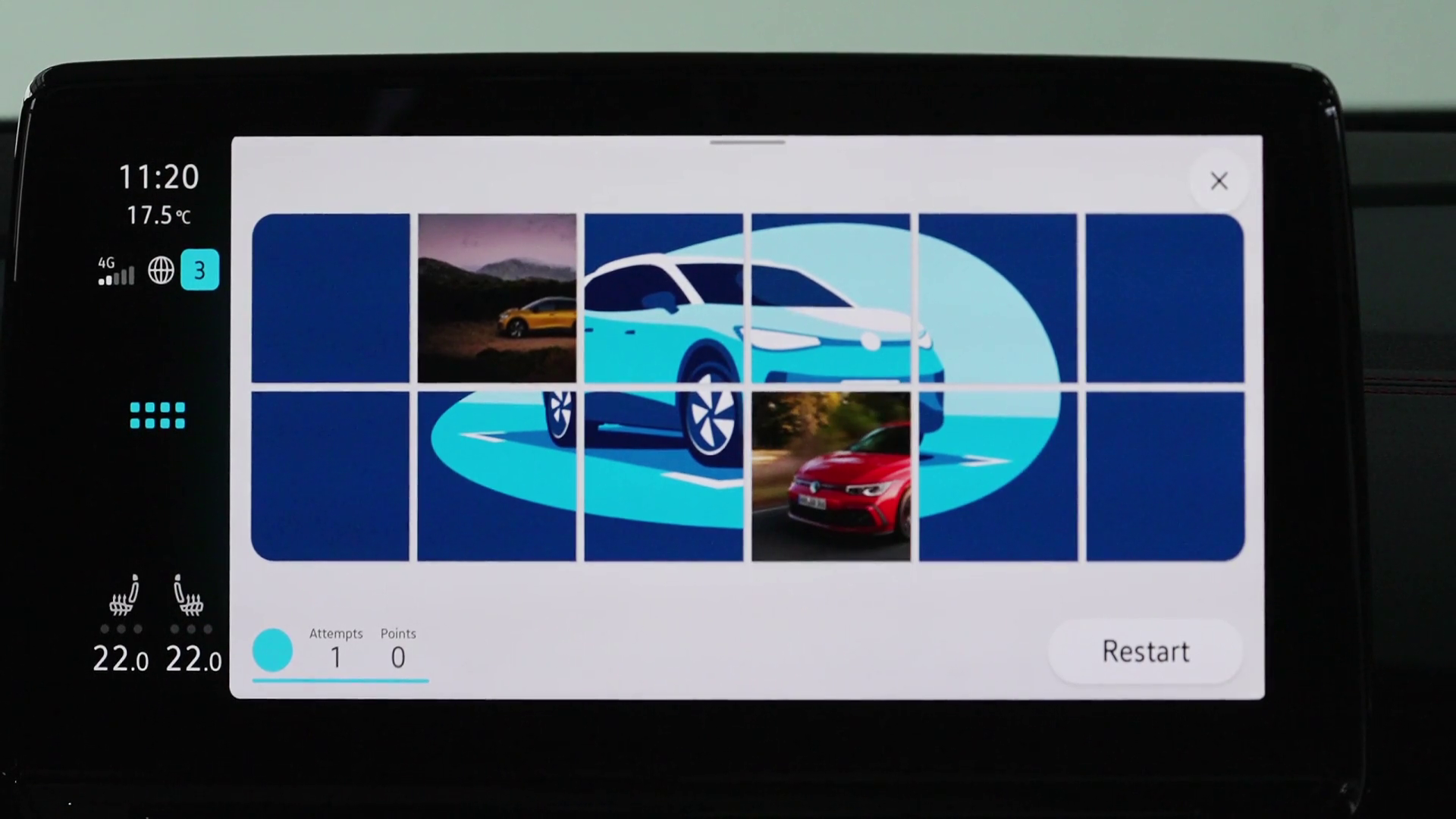 Darstellung eines In-Car App Spiels – Over-the-Air Update